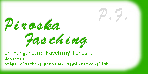 piroska fasching business card